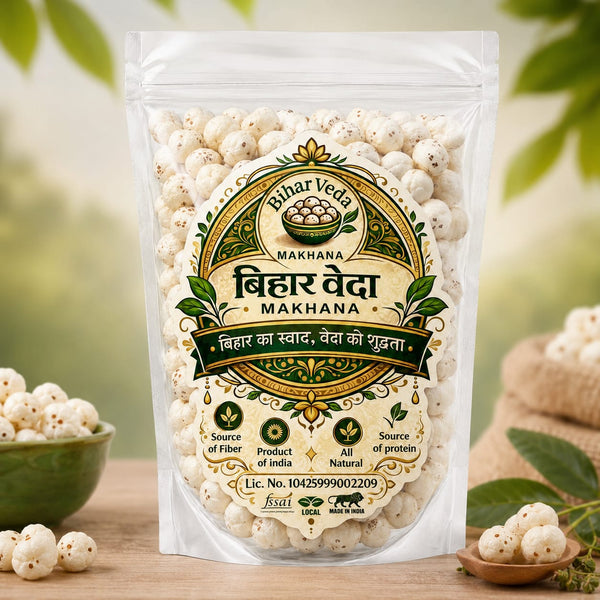 BiharVeda Premium Raw Non Handpick Makhana – 6+ Suta